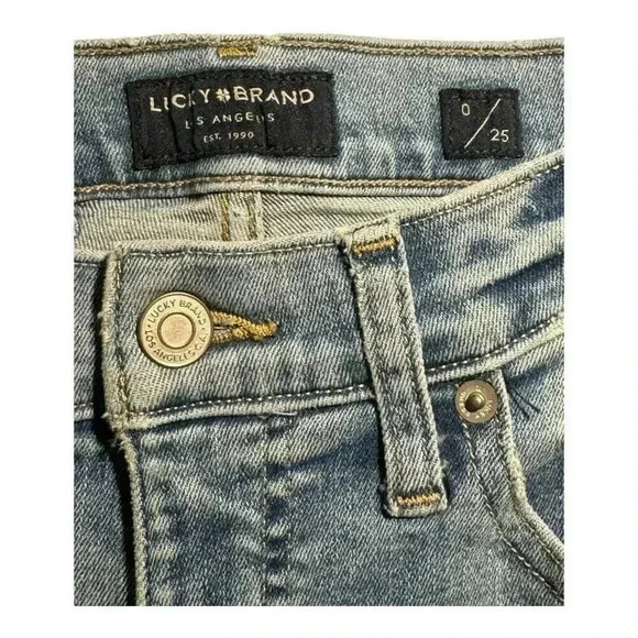 Lucky Brand‎ Women's High Rise Bridgette Crop Jeans Blue Size 0 Medium Wash - Picture 3 of 6